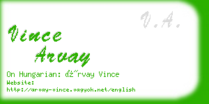 vince arvay business card